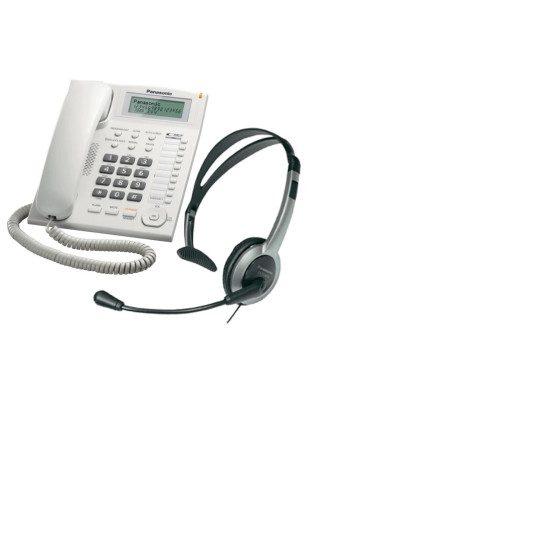 Telefon Panasonic KX-TS880FXW + Casca Panasonic RP-TCA430E-S