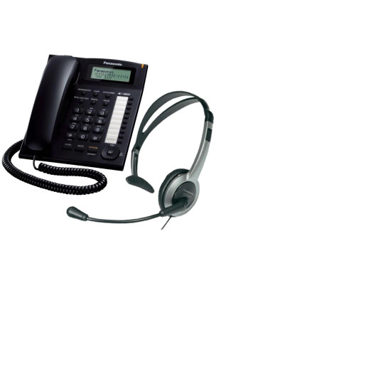 Telefon Panasonic KX-TS880FXB + Casca Panasonic RP-TCA430E-S