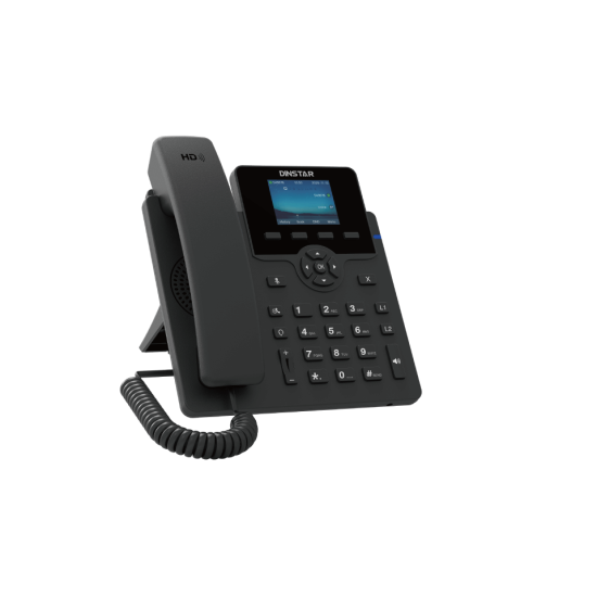 Telefon IP Dinstar C62UP Negru - 6 Conturi SIP, Conferinta 5 persoane, Display Color 2.4", PoE, Dual Gigabit, HD Audio, Suport EHS