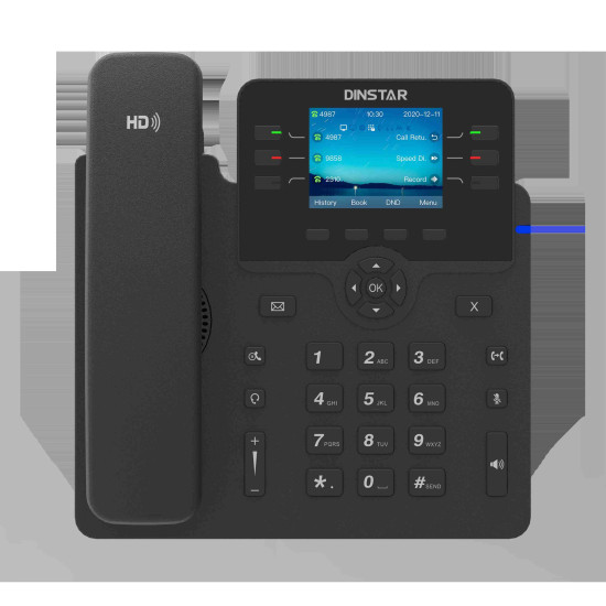 Telefon IP Dinstar C63G, 6 Conturi SIP, PoE, Negru