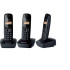 Telefon fara fir DECT Panasonic KX-TG1612FXH + KX-TG1611FXH, Caller ID, 3 receptoare, Negru