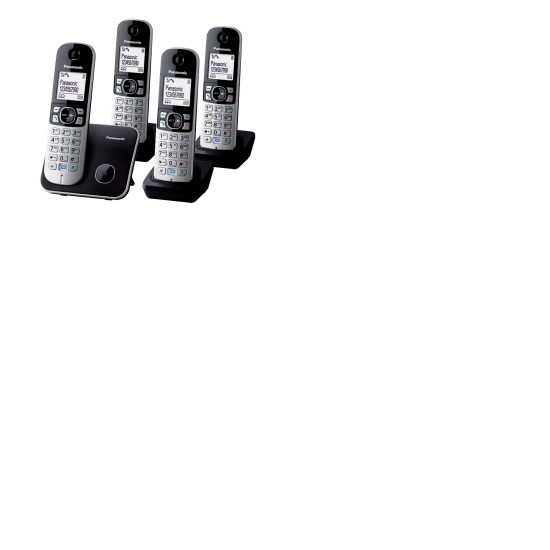 Telefon fara fir DECT Panasonic, 4 receptoare, Caller ID, Negru/Argintiu (KX-TG6812FXB + 2 x KX-TGA681FXB)