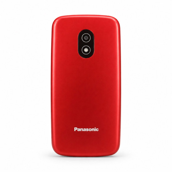 Telefon mobil cu clapeta Panasonic KX-TU410EXR, Ideal pentru seniori, butoane mari, simplu de folosit, Rosu