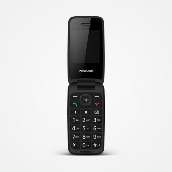 Telefon mobil cu clapeta Panasonic KX-TU410EXR, Ideal pentru seniori, butoane mari, simplu de folosit, Rosu
